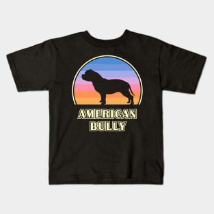 American Bully Vintage Sunset Dog Kids T-Shirt